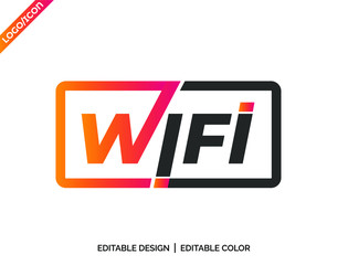 Unique Wifi gradient color vector logo, icon design for illustration.