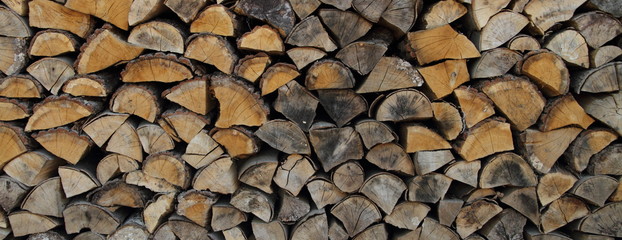 old split wood as firewood