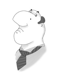 People ink sketch portraits graphics person fat man black and white