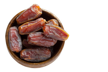 Dried date fruit in the plate