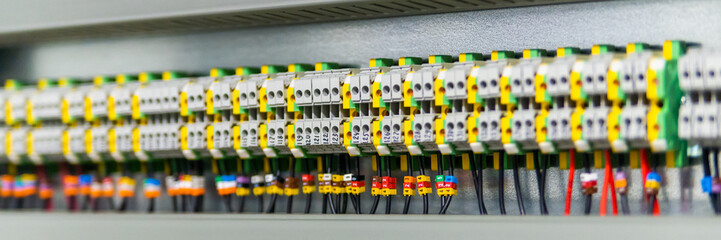 Color wires in a box of distribution of an electricity