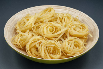Tagliatelle in bowl