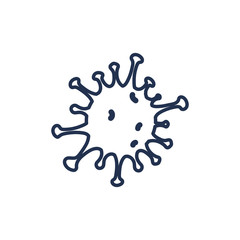 Fototapeta premium virion of coronavirus, line style icon