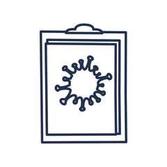 Fotobehang clipboard with coronavirus, line style icon © djvstock