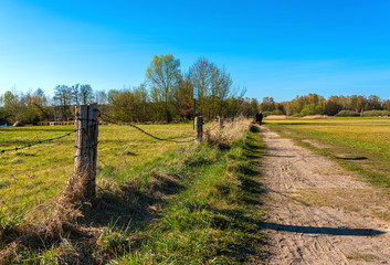 Fototapeta premium Landschaft am Tegeler Fließ in Berlin Reinickendorf und Lübars