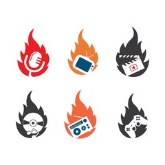 fire multymedia vector illustration design