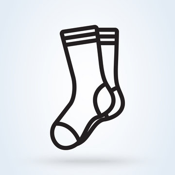 Socks icon line. Christmas socks vector illustration. Simple illustration of sock outline icon for web