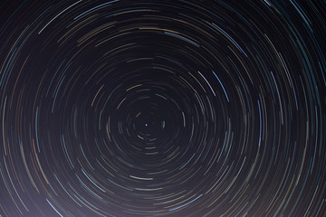 Star Trails spiral in the night sky, astrology.