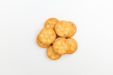 Sand cookies on white background
