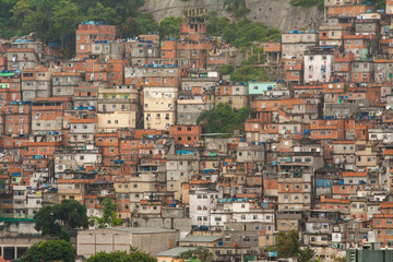view of a favela in Rio de Janeiro Brazil