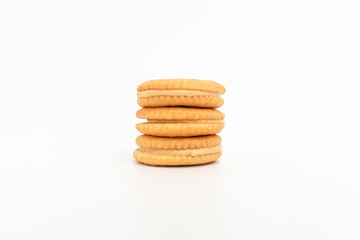 Sand cookies on white background