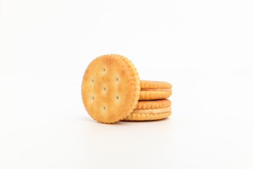 Sand cookies on white background
