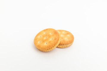 Sand cookies on white background