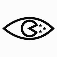 Night vision icon with a dark moon. Vector icon.