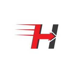 Obraz premium h letter arrow icon logo vector