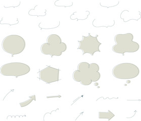 シンプルでおしゃれな吹き出し／矢印／イラスト
