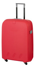 Trolley / suitcase with hard shell red with clipping path