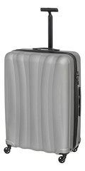 Trolley / suitcase with hard shell silver grey with clipping path