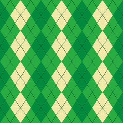 green and beige argyle seamless vector pattern