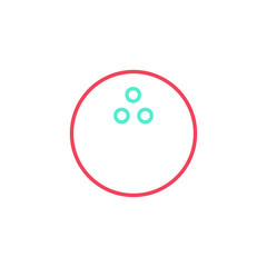 bowling ball icon vector illustration color line design