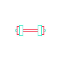 dumbbell icon vector illustration color line design