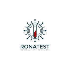 ronatest logo , creative tube and virus vector