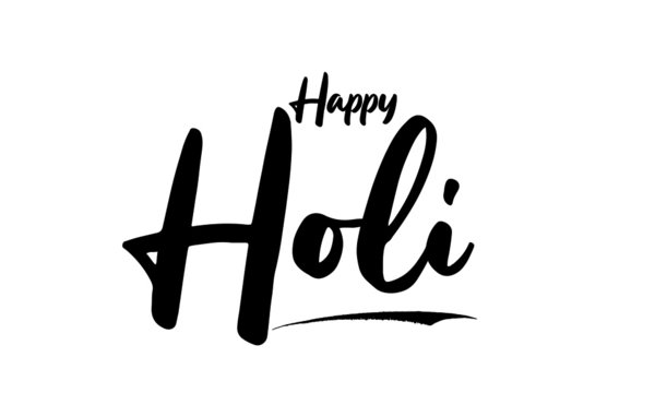 Happy Holi Phrase Saying Quote Text or Lettering. Vector Script and Cursive Handwritten Typography 
For Designs Brochures Banner Flyers and T-Shirts.