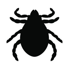 Tick insect icon, danger of bite and encephalitis. Vector stock illustration