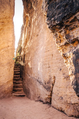 Small gorge in the Prachov rocks (Prachovské skály) in the Czech Republic. This area is popular for climbing.