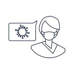 man doctor with speech bubble, medical staff , line style icon