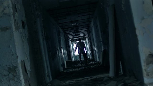 Stock video footage corridor, hallway, abandoned mental hospital