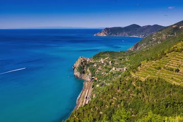 Fotobehang Panorama on the path to Vernazza Cinque Terre Liguria Italy © Paolo Borella