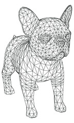 French Bulldog polygonal lines illustration. Abstract vector dog on the white background