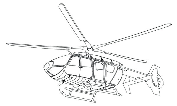 recommend clip art: Vector illustration of a geometric polygonal helicopter.