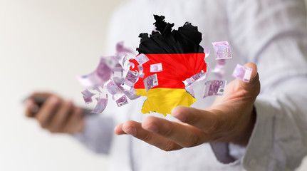 Euro Geldscheine und Coronavirus