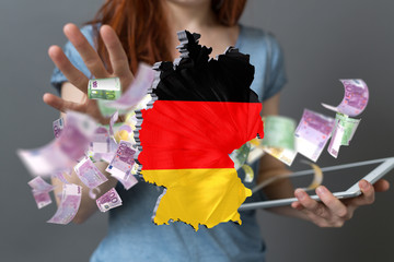 Euro Geldscheine und Coronavirus