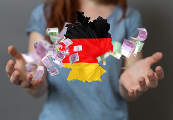 Euro Geldscheine und Coronavirus