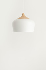 white wall lamp. with Place for text.  scandinavian style 