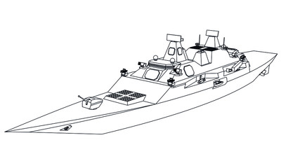 Ship silhouettes detailed vector illustration. Ship stencils isolated on white background