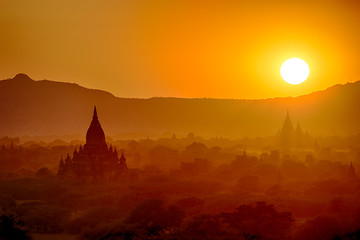 Sunset over Bagan in Myanmar