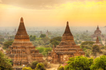 Sunset over Bagan in Myanmar