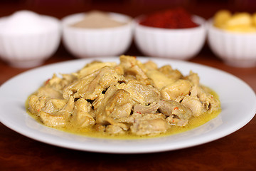 very nice curry sauce chicken on the plate