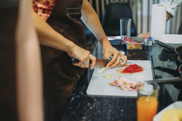 Culinary master class for cooking soup in the studio