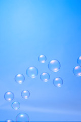 Set of water, soap, gas or air bubbles with reflection on transparent background.