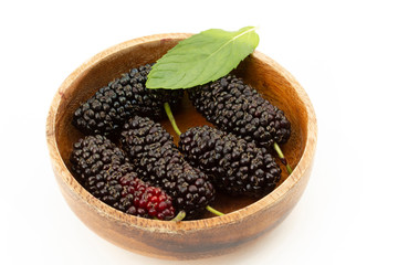 fresh and ripe mulberries background
