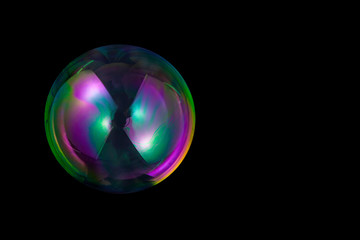 Detail close up macro of soap air bubble