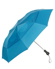 Stormproof umbrella blue with telescopic handle with clipping path