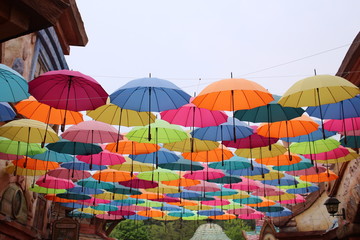 Fototapeta na wymiar Colourful umbrellas