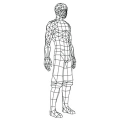 Man polygonal lines illustration. Abstract vector man on the white background