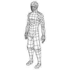 Fototapeta na wymiar Man polygonal lines illustration. Abstract vector man on the white background